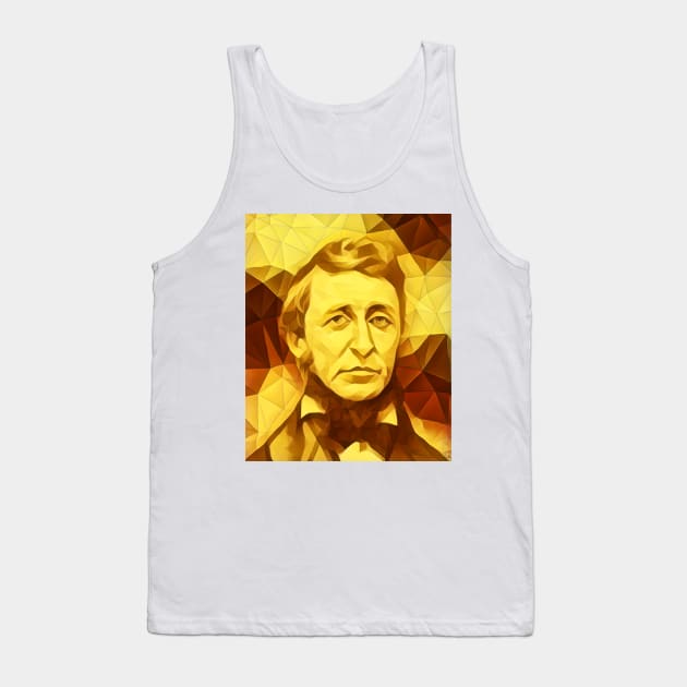 Henry David Thoreau Golden Portrait | Henry David Thoreau Artwork 11 Tank Top by JustLit